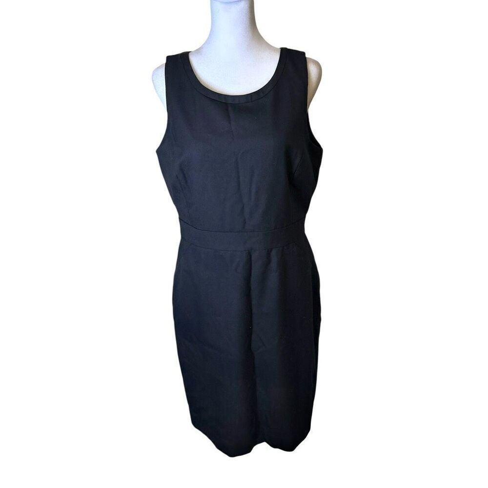 JCrew black shift sheath dress size 10